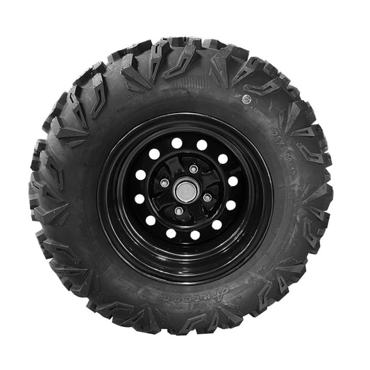 16949 : ASM, ATW-042 25 X 10.00 - 12 TIRE / WHEEL REAR - GBLK