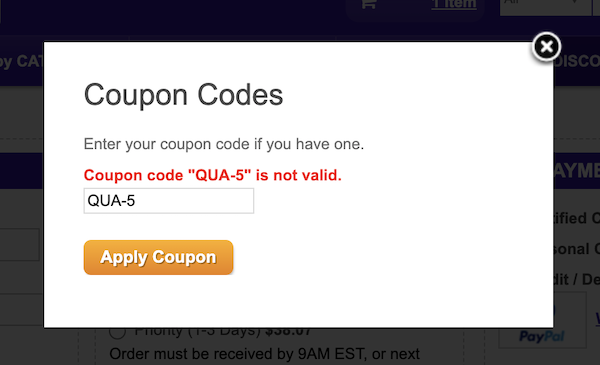 Not Logged in -or- Do not meet Coupon Qualifications